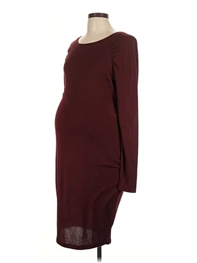 Pre-owned Motherhood Casual Dress In Burgundy