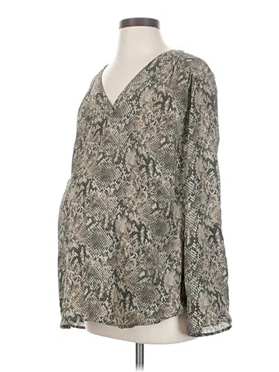 Pre-owned Motherhood Long Sleeve Blouse In Gray