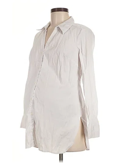 Pre-owned Motherhood Long Sleeve Button Down Shirt In Ivory