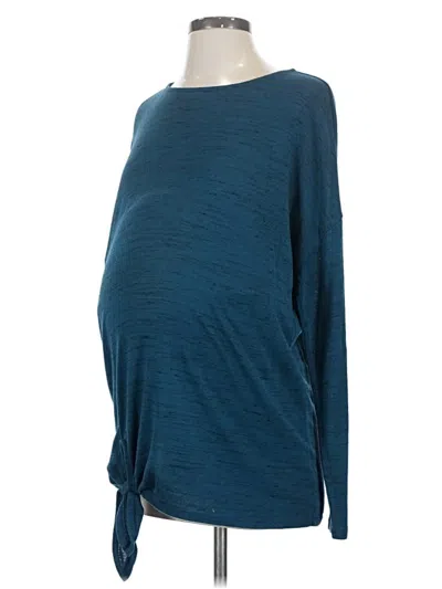 Pre-owned Motherhood Long Sleeve Top Blue Boatneck Tops