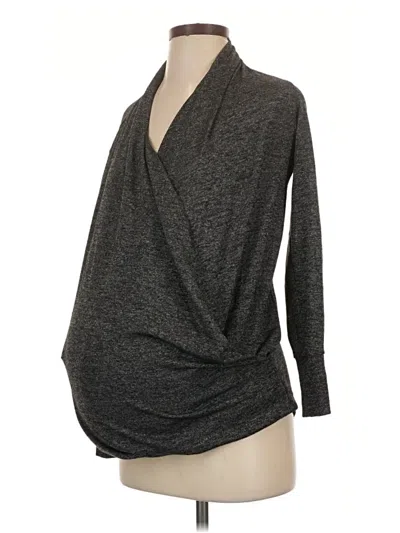 Pre-owned Motherhood Long Sleeve Top Gray Cowl Neck Tops