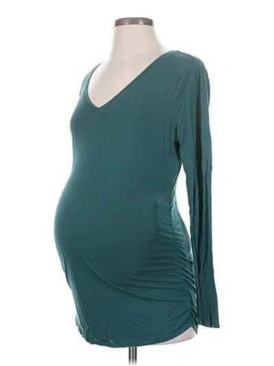 Pre-owned Motherhood Long Sleeve T-shirt In Teal