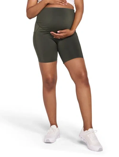 Motherhood Maternity 6 1/2" Active Pocket Maternity Biker Short In Green