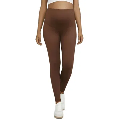 Motherhood Maternity Active Over The Belly Maternity Leggings In Brown