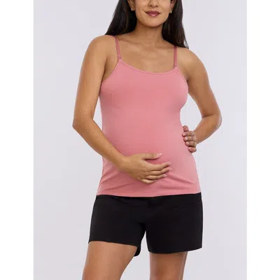 Motherhood Maternity Clip Down Nursing Tank Top Cami In Dusty Rose