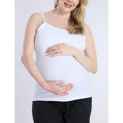 Motherhood Maternity Clip Down Nursing Tank Top Cami In White