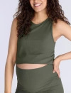 Motherhood Maternity Crew Neck Racerback Cropped Maternity Tank