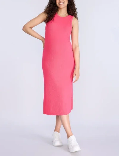 Motherhood Maternity Crew Neck Sleeveless Racerback Maternity Midi Dress In Pink