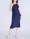 Motherhood Maternity Crew Neck Sleeveless Racerback Maternity Midi Dress In Blue