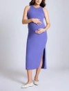Motherhood Maternity Crew Neck Sleeveless Racerback Maternity Midi Dress In Skipper Blue