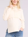 Motherhood Maternity Funnel Neck Pullover Nursing Sweatshirt In Neutral