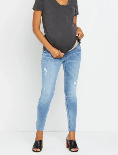 Motherhood Maternity Indigo Blue Sustainable Secret Fit Over The Belly Skinny Leg Maternity Jeans