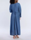 Motherhood Maternity Long Sleeve Button Front Maternity Midi Dress In Vintage Indigo