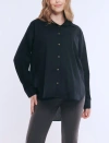 Motherhood Maternity Long Sleeve Button-up Poplin Shirt In Black