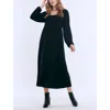 Motherhood Maternity Long Sleeve Empire Waist Maxi Dress In Black