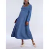 Motherhood Maternity Long Sleeve Empire Waist Maxi Dress In Vintage Indigo