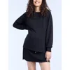 Motherhood Maternity Long Sleeve With Side Slits Scuba Raglan Top In Black