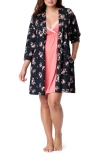 Motherhood Maternity Maternity Robe And Nursing Chemise Sleep Set In Pink