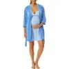 Motherhood Maternity Maternity Robe And Nursing Chemise Sleep Set With Baby Swaddle