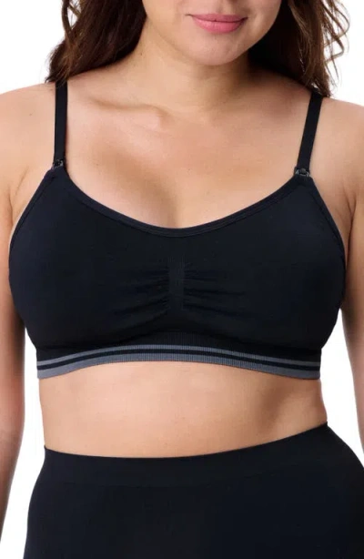 Motherhood Maternity Maternity Seamless Nursing And Hands-free Pumping Bra In Black