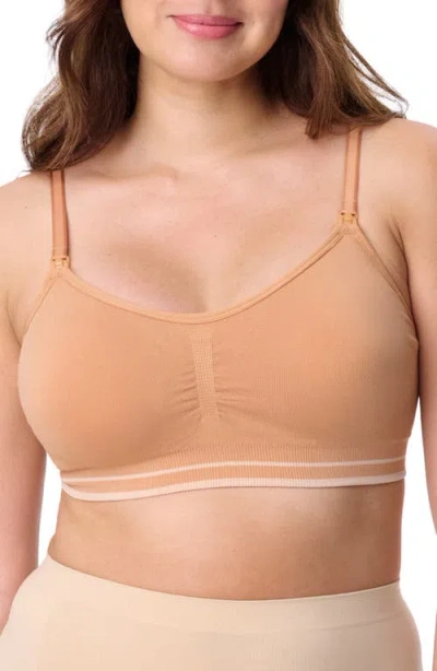 Motherhood Maternity Maternity Seamless Nursing And Hands-free Pumping Bra In Brown