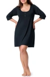 Motherhood Maternity Maternity Sleep Henely Nightgown With Nursing Access In Black