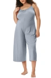 Motherhood Maternity Maternity Sleep Romper With Nursing Access In Blue