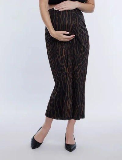 Motherhood Maternity Mesh Bodycon Maxi Maternity Skirt In Animal