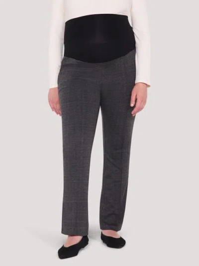 Motherhood Maternity Mia Secret Fit Over The Belly Slim Straight Leg Pant In Grey Plaid