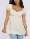 Motherhood Maternity Off The Shoulder Short Sleeve Babydoll Maternity Top In Winter White