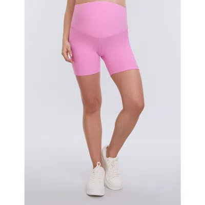 Motherhood Maternity Over The Belly 6 1/2" Maternity Biker Short In Cyclamen