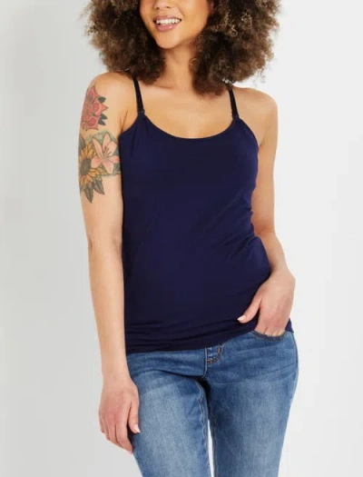 Motherhood Maternity Plus Clip Down Nursing Tank Top Cami In Blue
