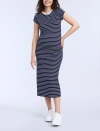 Motherhood Maternity Rib Knit Short Sleeve Raglan Midi Dress
