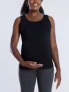 Motherhood Maternity Scoop Neck Side-ruched Maternity Tank Top In Black