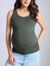 Motherhood Maternity Scoop Neck Side-ruched Maternity Tank Top In Deep Depths