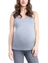 Motherhood Maternity Scoop Neck Side-ruched Maternity Tank Top In Gray