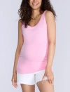 Motherhood Maternity Scoop Neck Side-ruched Maternity Tank Top In Pink