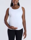 Motherhood Maternity Scoop Neck Side-ruched Maternity Tank Top In White