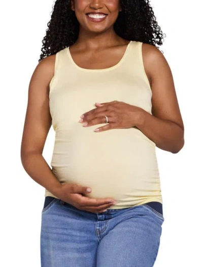 Motherhood Maternity Scoop Neck Side-ruched Maternity Tank Top In Yellow