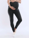 Motherhood Maternity Secret Fit Over The Belly Coated Full Length Legging In Black