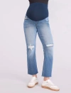 Motherhood Maternity Secret Fit Over The Belly Slim Straight Leg Jeans In Blue