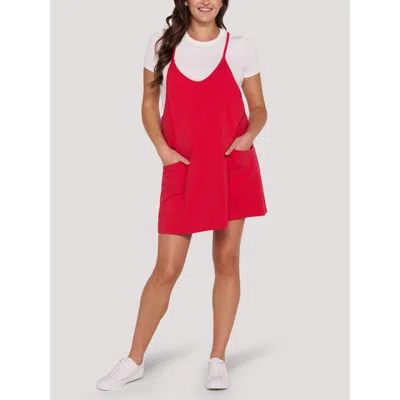 Motherhood Maternity Sleeveless Relaxed Fit Dress Romper In Red