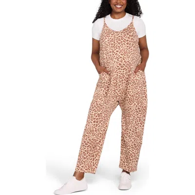 Motherhood Maternity Sleeveless Relaxed Fit Maternity Jumpsuit In Animal Print