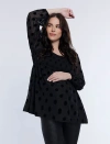 Motherhood Maternity Smocked Square Neck Long Sleeve Babydoll Maternity Top In Black