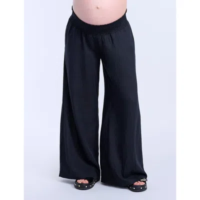 Motherhood Maternity Smocked Waist Wide Leg Pant In Blue