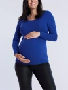 Motherhood Maternity Square Neck Rib Knit Long Sleeve Tee