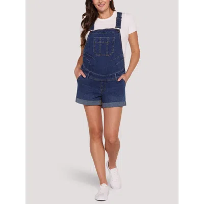 Motherhood Maternity Stretch Waist Short Maternity Overalls In Blue