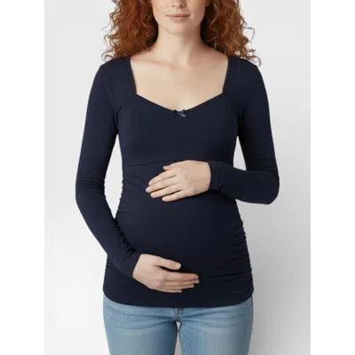 Motherhood Maternity Sweetheart Side-ruched Long Sleeve Tee In Blue