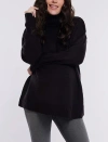 Motherhood Maternity Turtleneck Long Sleeve Knit Maternity Sweater In Black