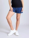 Motherhood Maternity Under The Belly  Cut Off Denim Maternity Short In Dark Wash